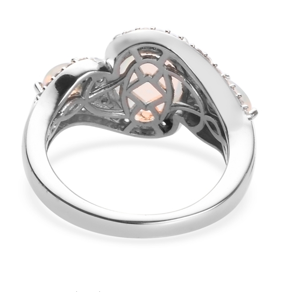 Opal Ring - Platinum over Sterling Silver - Picture 3 of 9